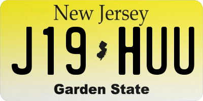 NJ license plate J19HUU