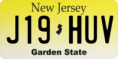 NJ license plate J19HUV