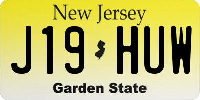 NJ license plate J19HUW