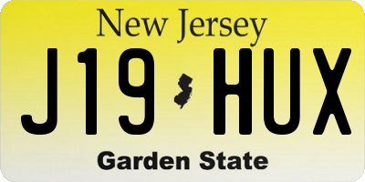 NJ license plate J19HUX