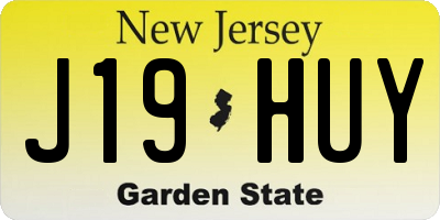 NJ license plate J19HUY