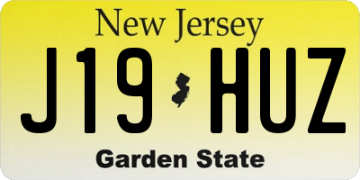 NJ license plate J19HUZ