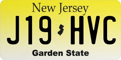 NJ license plate J19HVC