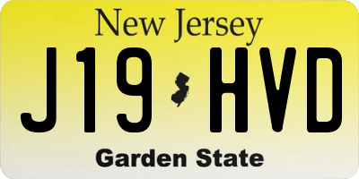 NJ license plate J19HVD