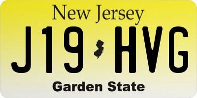 NJ license plate J19HVG