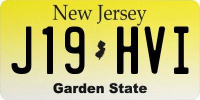 NJ license plate J19HVI