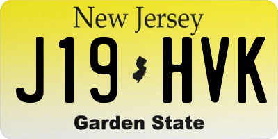 NJ license plate J19HVK