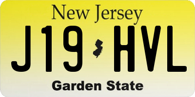NJ license plate J19HVL
