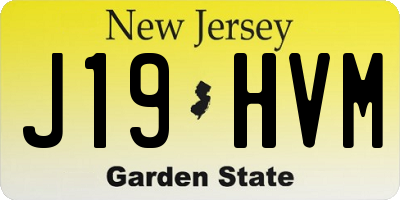 NJ license plate J19HVM
