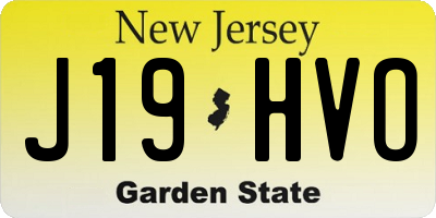 NJ license plate J19HVO