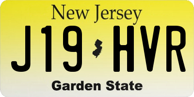 NJ license plate J19HVR