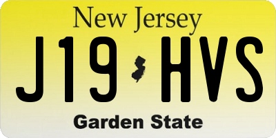 NJ license plate J19HVS