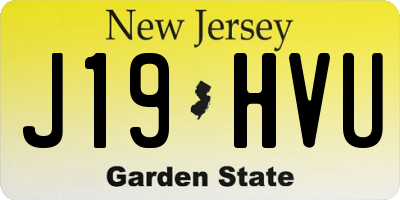 NJ license plate J19HVU