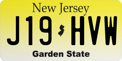 NJ license plate J19HVW
