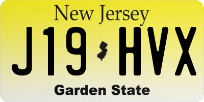 NJ license plate J19HVX