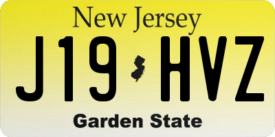 NJ license plate J19HVZ