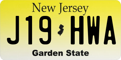 NJ license plate J19HWA