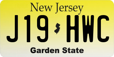 NJ license plate J19HWC