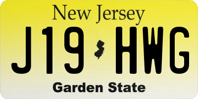 NJ license plate J19HWG