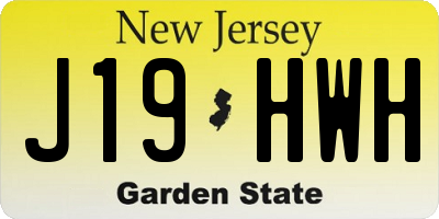 NJ license plate J19HWH