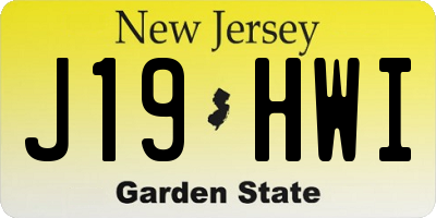 NJ license plate J19HWI