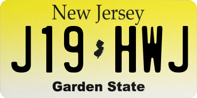 NJ license plate J19HWJ
