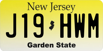 NJ license plate J19HWM