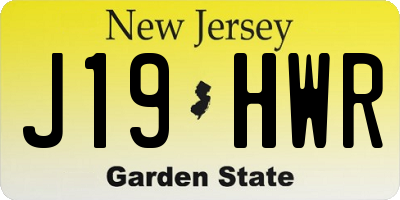 NJ license plate J19HWR