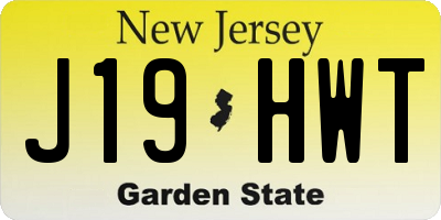 NJ license plate J19HWT