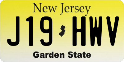 NJ license plate J19HWV