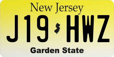 NJ license plate J19HWZ