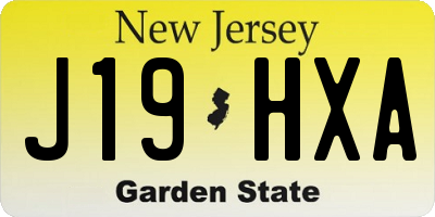NJ license plate J19HXA