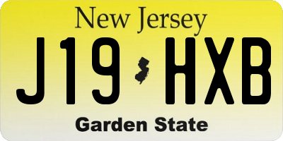 NJ license plate J19HXB