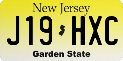 NJ license plate J19HXC