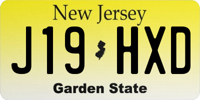 NJ license plate J19HXD