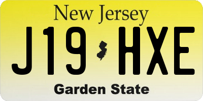 NJ license plate J19HXE