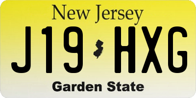 NJ license plate J19HXG