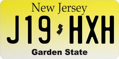 NJ license plate J19HXH