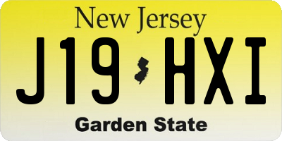 NJ license plate J19HXI