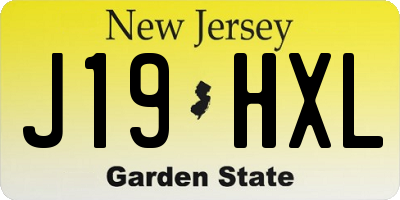 NJ license plate J19HXL