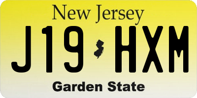 NJ license plate J19HXM