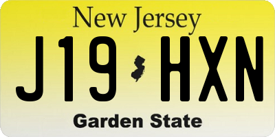 NJ license plate J19HXN
