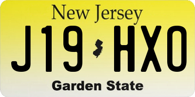 NJ license plate J19HXO