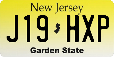 NJ license plate J19HXP