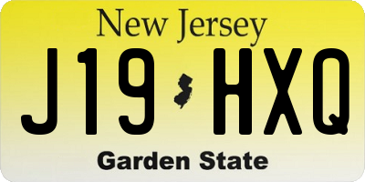 NJ license plate J19HXQ