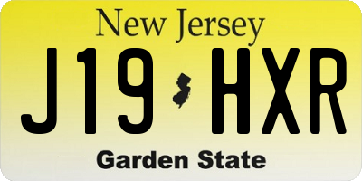 NJ license plate J19HXR