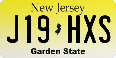NJ license plate J19HXS