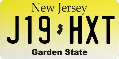NJ license plate J19HXT