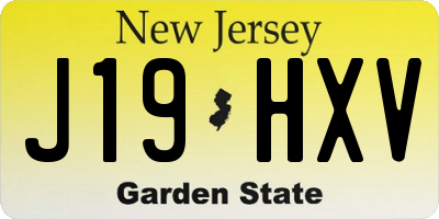 NJ license plate J19HXV