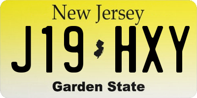 NJ license plate J19HXY